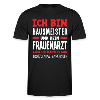 Lustiger Hausmeister Spruch - Männer Funktions-T-Shirt - Schwarz - Vorne - AI Model Male 178 dark (178cm)