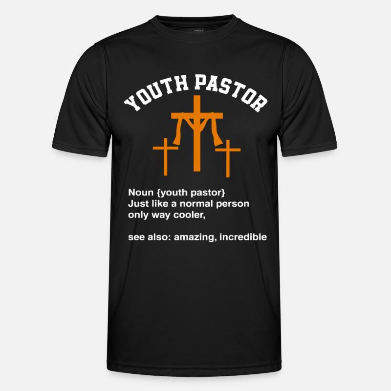 Junger Pfarrer - Männer Funktions-T-Shirt - Schwarz