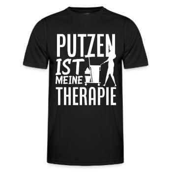 Putzfrau Therapie Reinigunskraft - Männer Funktions-T-Shirt - Schwarz - Vorne - AI Model Male 178 dark (178cm)