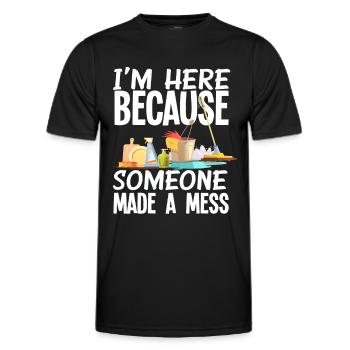 Schulhausmeister Putzen Reinungskraft - Männer Funktions-T-Shirt - Schwarz - Vorne - AI Model Male 178 dark (178cm)