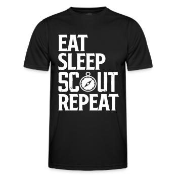 Boy Scout Eat Sleep Repeat - Men's Functional T-Shirt - black - Front - AI Model Male 178 dark (178cm)