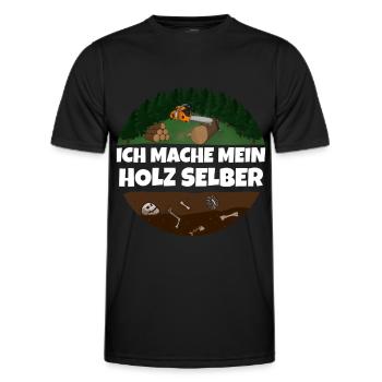 Ich mache mein Holz Selber Holzfäller Kettensäge - Männer Funktions-T-Shirt - Schwarz - Vorne - AI Model Male 178 dark (178cm)