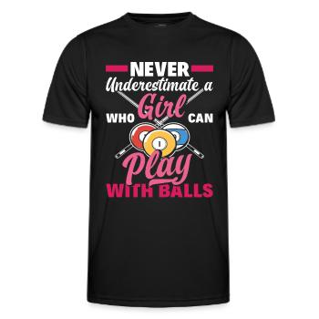 Billard Filles Femmes - T-shirt sport Homme - noir - Devant - AI Model Male 178 dark (178cm)
