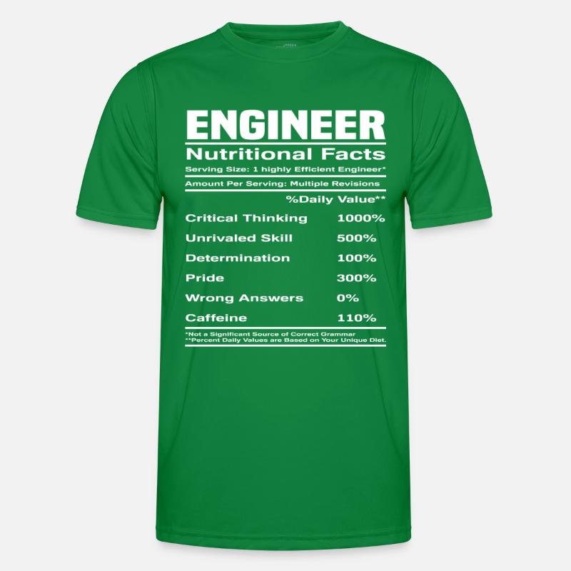 Engineer Nutritional Information Gift Men's Functional T-Shirt
