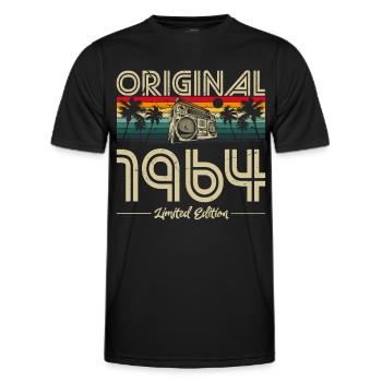 1964 Anniversaire né en 1964 Rétro Vintage - T-shirt sport Homme - noir - Devant - AI Model Male 178 dark (178cm)