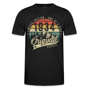 Januar 1934 geboren Geburtstag Mann Frau retro - Männer Funktions-T-Shirt - Schwarz - Vorne - AI Model Male 178 dark (178cm)
