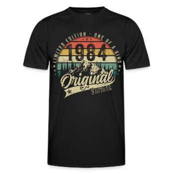 1984 Anniversaire né en 1984 Retro Vintage - T-shirt sport Homme - noir - Devant - AI Model Male 178 dark (178cm)