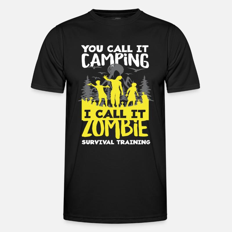 Zombies Camping Survival Training Camper T-shirt sport Homme