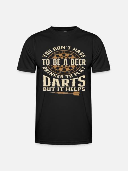 Funny Beer Drinker Dart Player - Men's Functional T-Shirt - black