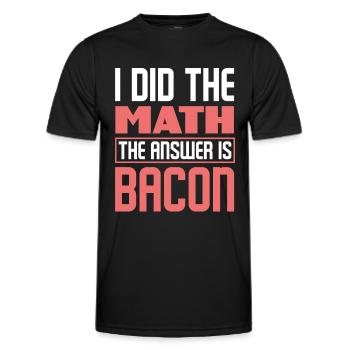 Bacon bacon is the answer - Men's Functional T-Shirt - black - Front - AI Model Male 178 dark (178cm)