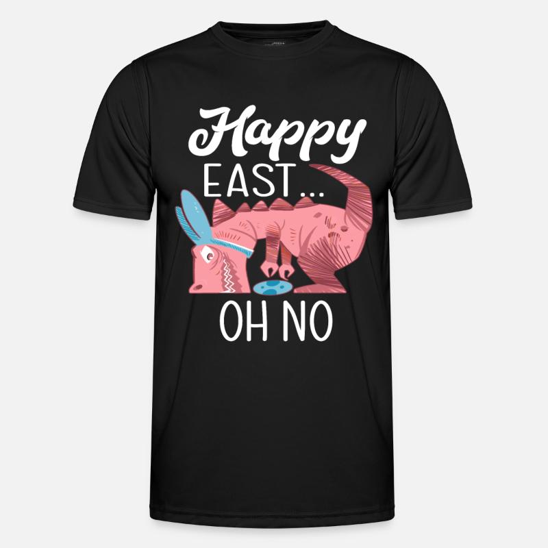 Funny Happy Easter Dinosaur - Men's Functional T-Shirt - black
