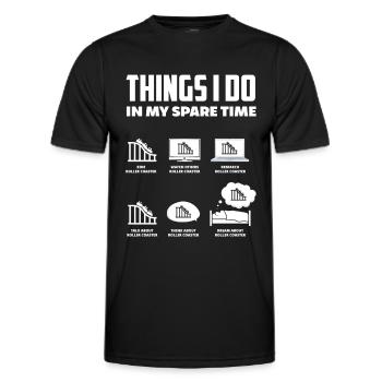 Parc d’attractions de fans de montagnes russes - T-shirt sport Homme - noir - Devant - AI Model Male 178 dark (178cm)
