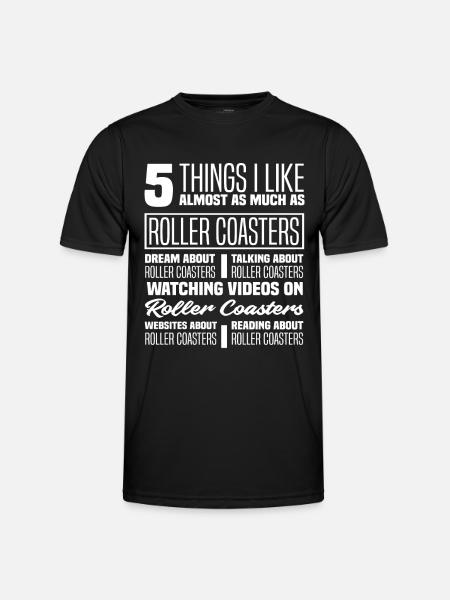 Achterbahn Fahren Achterbahnfan - Männer Funktions-T-Shirt - Schwarz