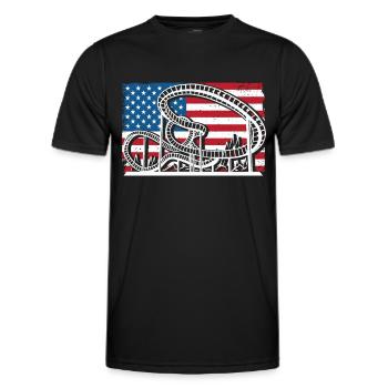 Montagnes russes États-Unis - T-shirt sport Homme - noir - Devant - AI Model Male 178 dark (178cm)