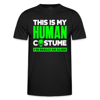 Costume humain amant extraterrestre - T-shirt sport Homme - noir - Devant - AI Model Male 178 dark (178cm)