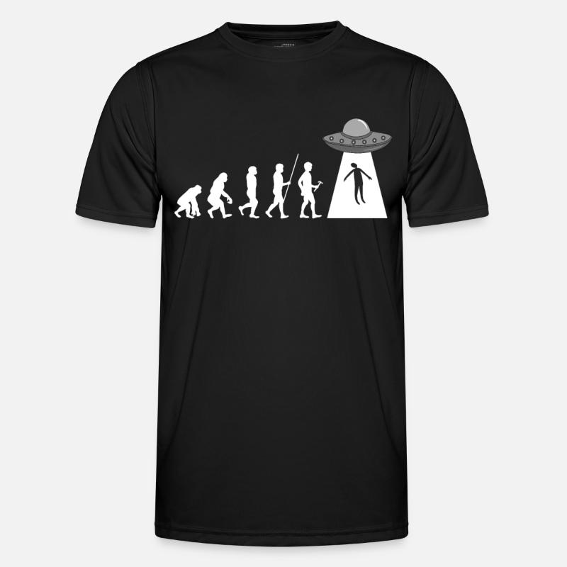 Evolution Alien Entführung - Männer Funktions-T-Shirt - Schwarz