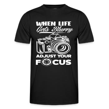 Photograph Fokusieren - Männer Funktions-T-Shirt - Schwarz - Vorne - AI Model Male 178 dark (178cm)