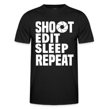 Photograph Beruf - Männer Funktions-T-Shirt - Schwarz - Vorne - AI Model Male 178 dark (178cm)