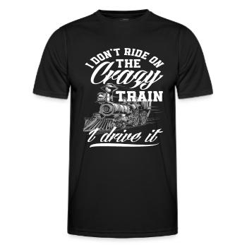 Drôle Conducteur De Train Train Trains Profession - T-shirt sport Homme - noir - Devant - AI Model Male 178 dark (178cm)