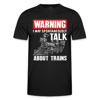 Train Trains Hobby Train Spotter Railway - T-shirt sport Homme - noir - Devant - AI Model Male 178 dark (178cm)