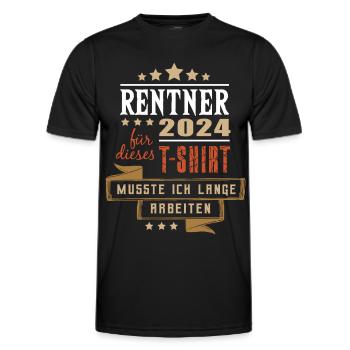 Rentner 2024 Rente lange arbeiten Shirt Geschenk - Männer Funktions-T-Shirt - Schwarz - Vorne - AI Model Male 178 dark (178cm)