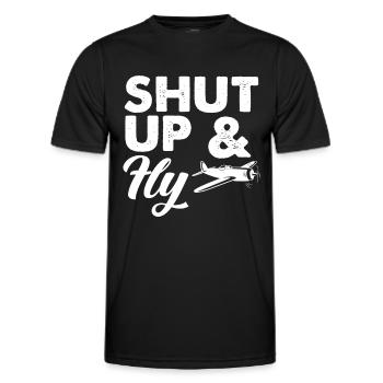 Pilot Flying Airplane Gift - Men's Functional T-Shirt - black - Front - AI Model Male 178 dark (178cm)