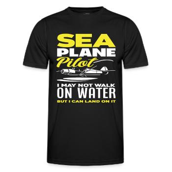 Pilot Seaplane Flying - Men's Functional T-Shirt - black - Front - AI Model Male 178 dark (178cm)