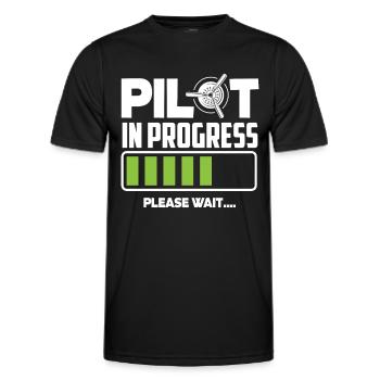 Pilot in training please wait - Men's Functional T-Shirt - black - Front - AI Model Male 178 dark (178cm)