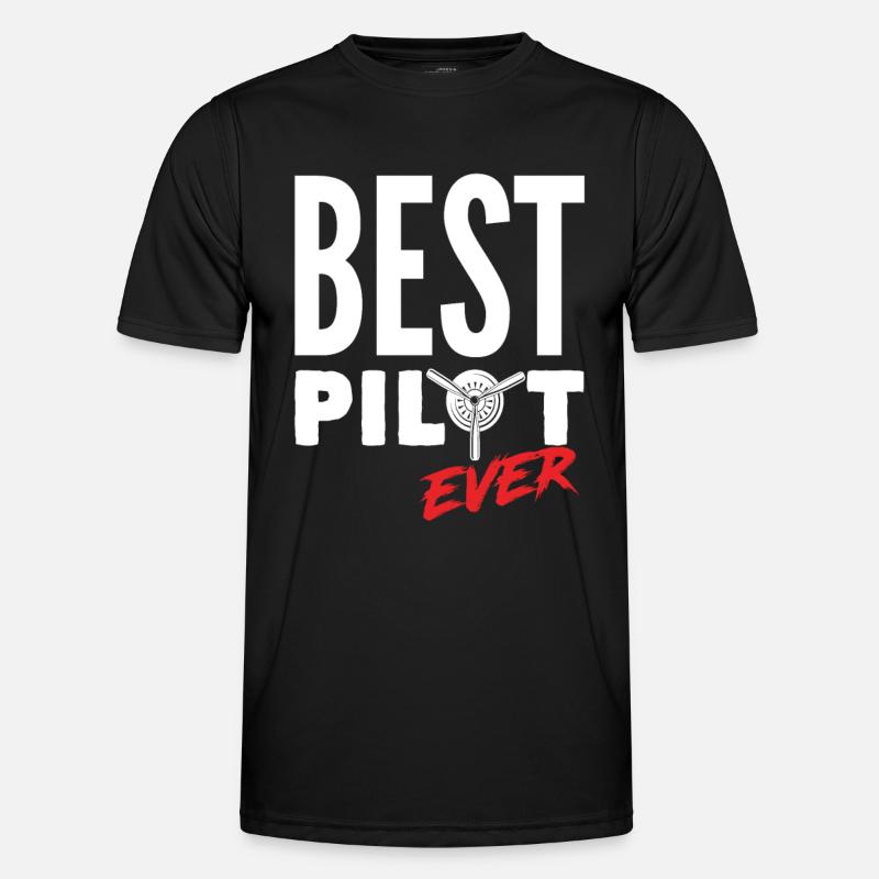 Bester Pilot - Männer Funktions-T-Shirt - Schwarz