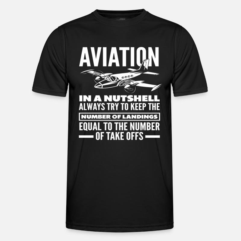 Pilot Fliegerei Hobby Beruf - Männer Funktions-T-Shirt - Schwarz