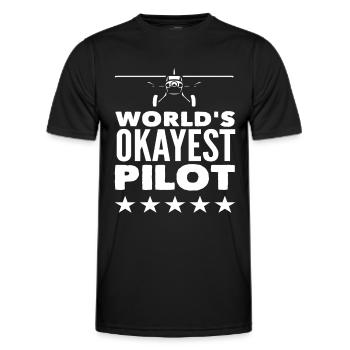 World's best pilot - Men's Functional T-Shirt - black - Front - AI Model Male 178 dark (178cm)