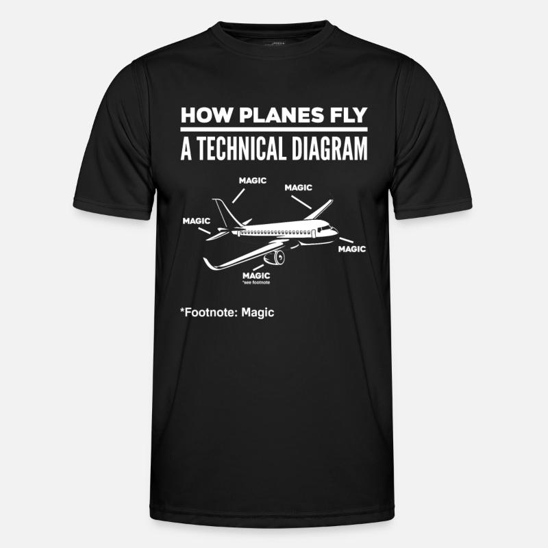 Pilot Flugzeug Flieger Piloten - Männer Funktions-T-Shirt - Schwarz
