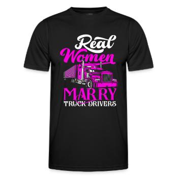 Truck Driver Wife Gift Love - Men's Functional T-Shirt - black - Front - AI Model Male 178 dark (178cm)
