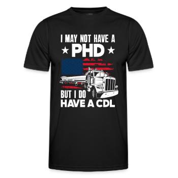 America Flag Saying Truck Driver - Men's Functional T-Shirt - black - Front - AI Model Male 178 dark (178cm)