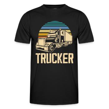 Truck driver - Men's Functional T-Shirt - black - Front - AI Model Male 178 dark (178cm)