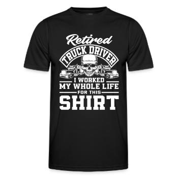 Truck Driver Pensioner Shirt - Men's Functional T-Shirt - black - Front - AI Model Male 178 dark (178cm)