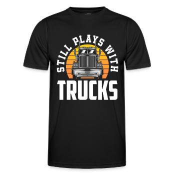 Truck Driver Vehicles Truck Play - Men's Functional T-Shirt - black - Front - AI Model Male 178 dark (178cm)