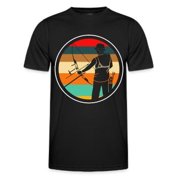 Bow Retro Archery Sport - Men's Functional T-Shirt - black - Front - AI Model Male 178 dark (178cm)