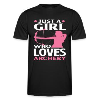 Bow Woman Girl Archery - Men's Functional T-Shirt - black - Front - AI Model Male 178 dark (178cm)