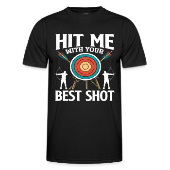 Bow Best Shot Archery - Men's Functional T-Shirt - black - Front - AI Model Male 178 dark (178cm)