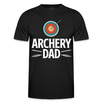 Bow Dad Father Archery - Men's Functional T-Shirt - black - Front - AI Model Male 178 dark (178cm)