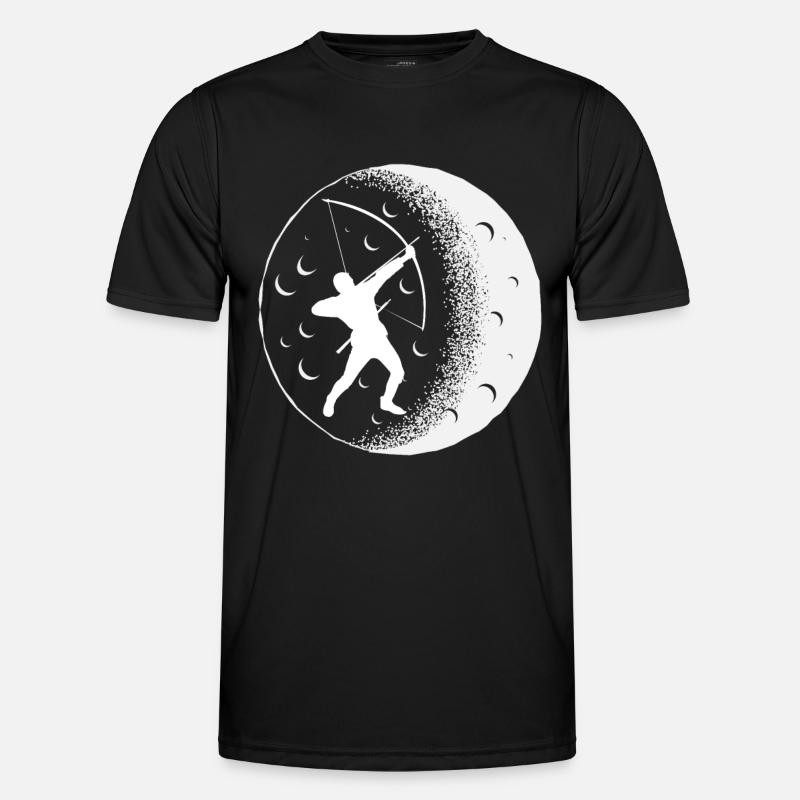 Bogen Mond Bogenschießen - Männer Funktions-T-Shirt - Schwarz
