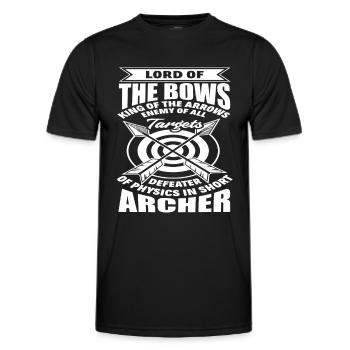 Bow Funny Archery Saying - Men's Functional T-Shirt - black - Front - AI Model Male 178 dark (178cm)