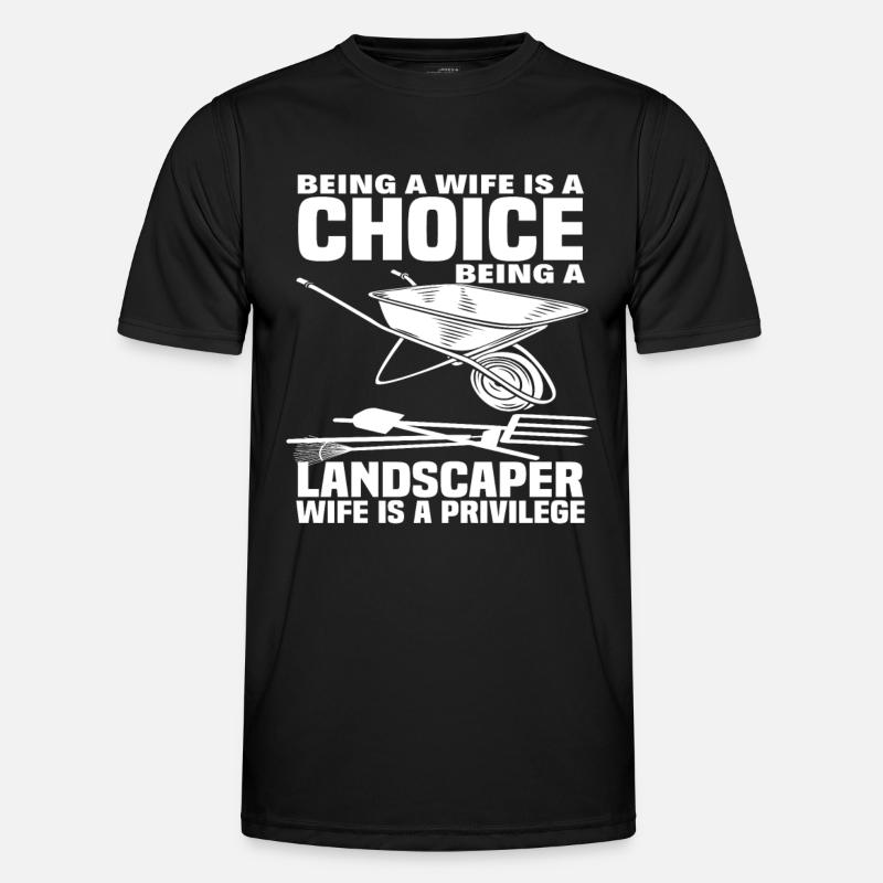 Landschaftsgärtner Ehefrau - Männer Funktions-T-Shirt - Schwarz