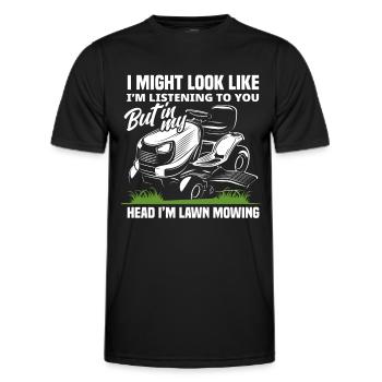Paysagiste tondeuse à gazon Thinking - T-shirt sport Homme - noir - Devant - AI Model Male 178 dark (178cm)