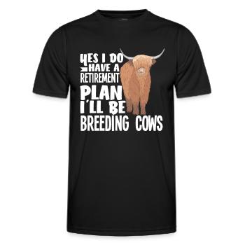 Highland Kuh Zucht Rentenplan - Männer Funktions-T-Shirt - Schwarz - Vorne - AI Model Male 178 dark (178cm)