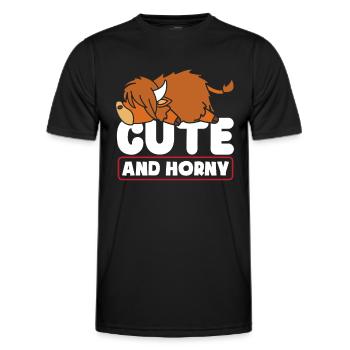 Niedliches Hochlandrind Lustig - Männer Funktions-T-Shirt - Schwarz - Vorne - AI Model Male 178 dark (178cm)