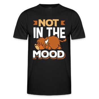 Highland Kuh Nicht In Der Stimmung - Männer Funktions-T-Shirt - Schwarz - Vorne - AI Model Male 178 dark (178cm)