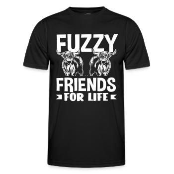 Flauschige Freunde Für Immer Highland Kuh - Männer Funktions-T-Shirt - Schwarz - Vorne - AI Model Male 178 dark (178cm)