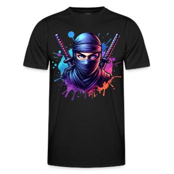 Ninja - Men's Functional T-Shirt - black - Front - AI Model Male 178 dark (178cm)